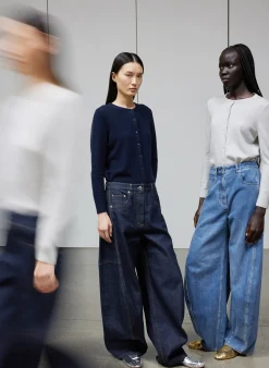Knitwear & Sweatshirts|Fundamentals - WOFs>Tibi Washable Cashmere Shrunken Cardigan Navy