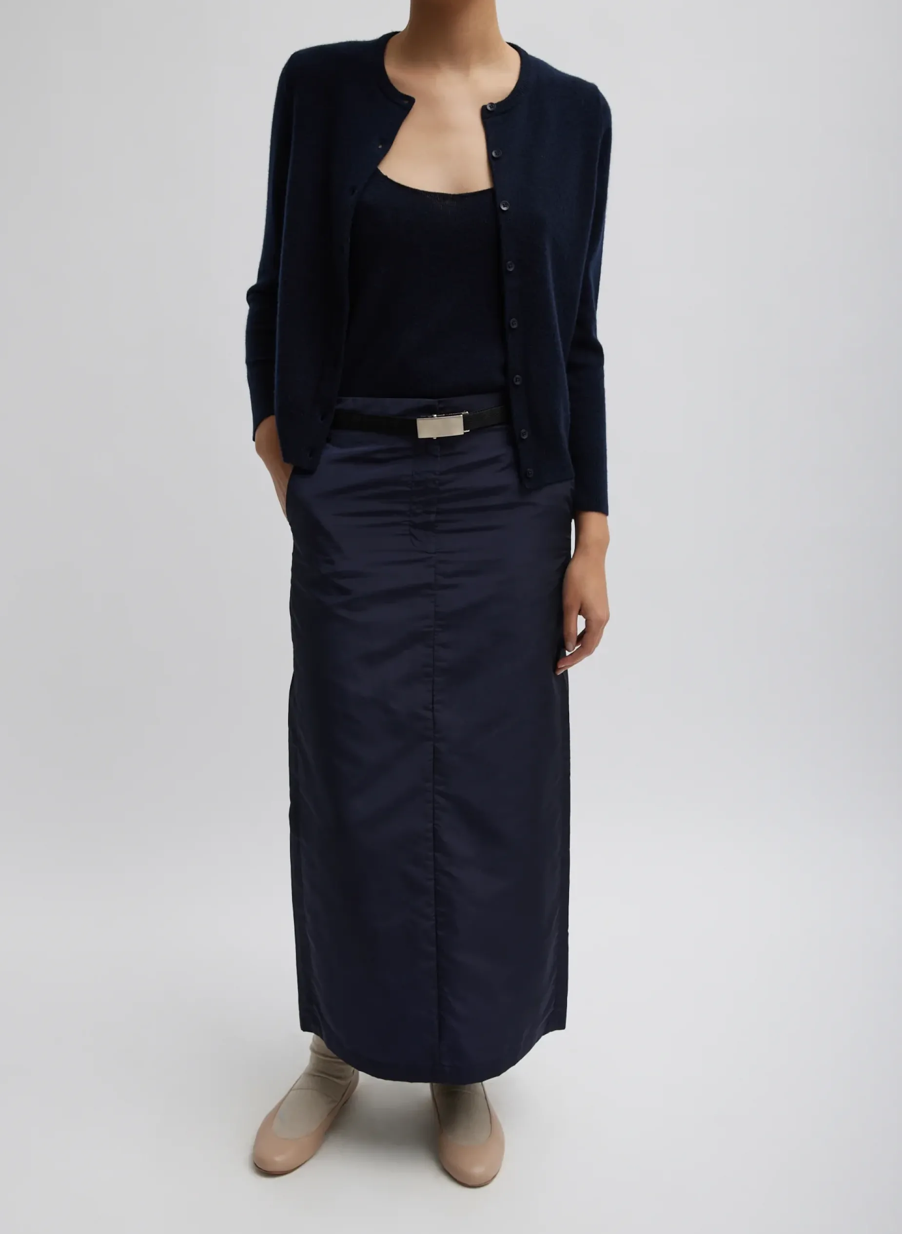 Knitwear & Sweatshirts|Fundamentals - WOFs>Tibi Washable Cashmere Shrunken Cardigan Navy