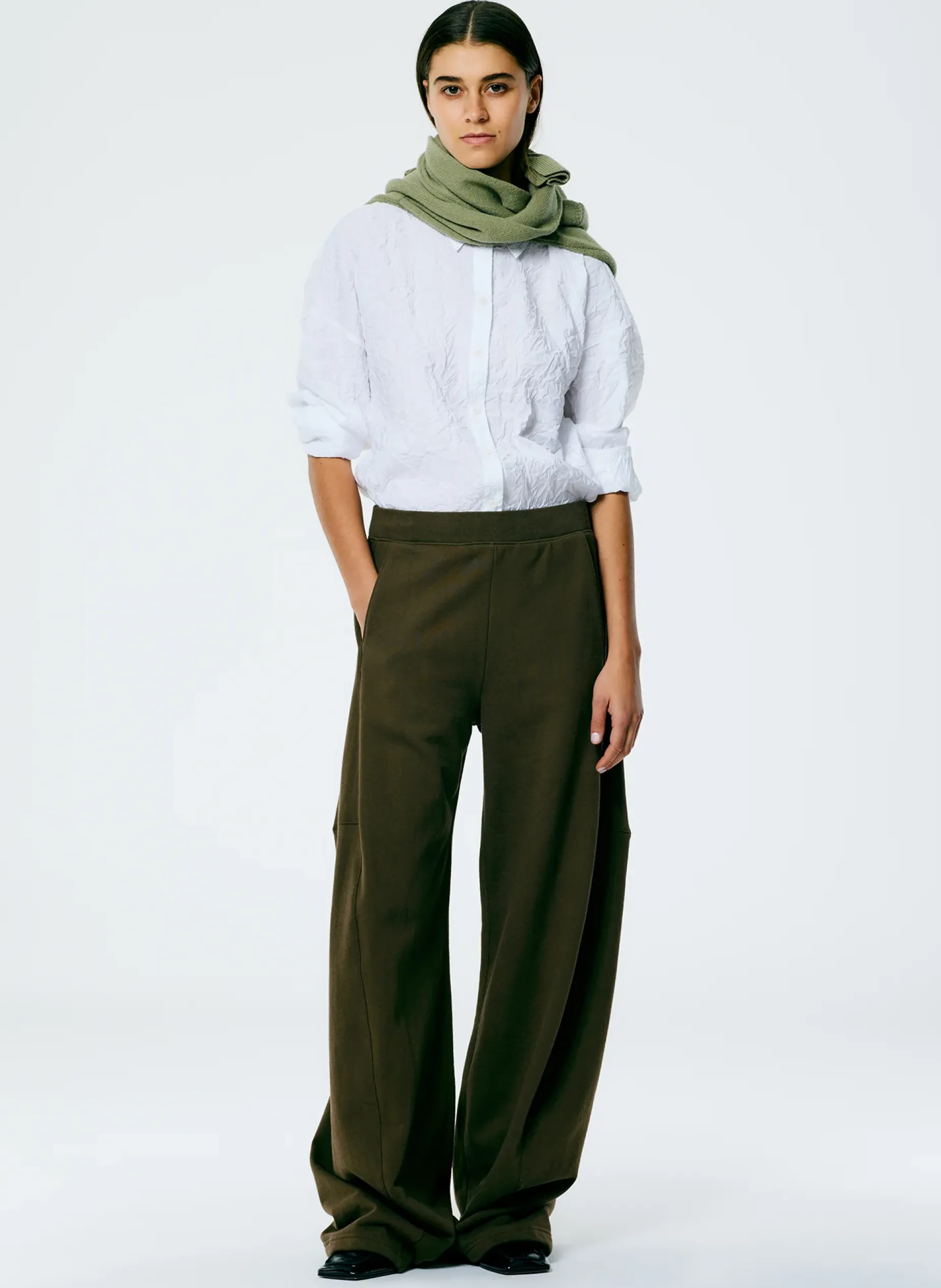 Leisure Sets|Pants & Shorts>Tibi Winslow Sweatpant - Petite Wood