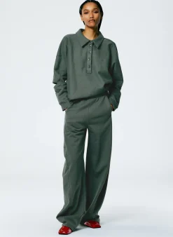Leisure Sets|Pants & Shorts>Tibi Winslow Sweatpant - Regular Grey Pine