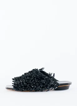 Flats>Tibi Woodward Raffia Flat Black