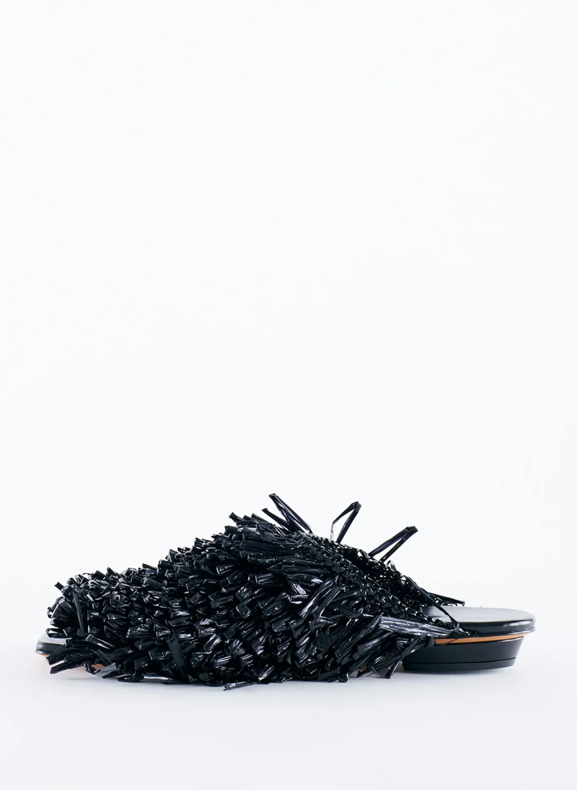 Flats>Tibi Woodward Raffia Flat Black