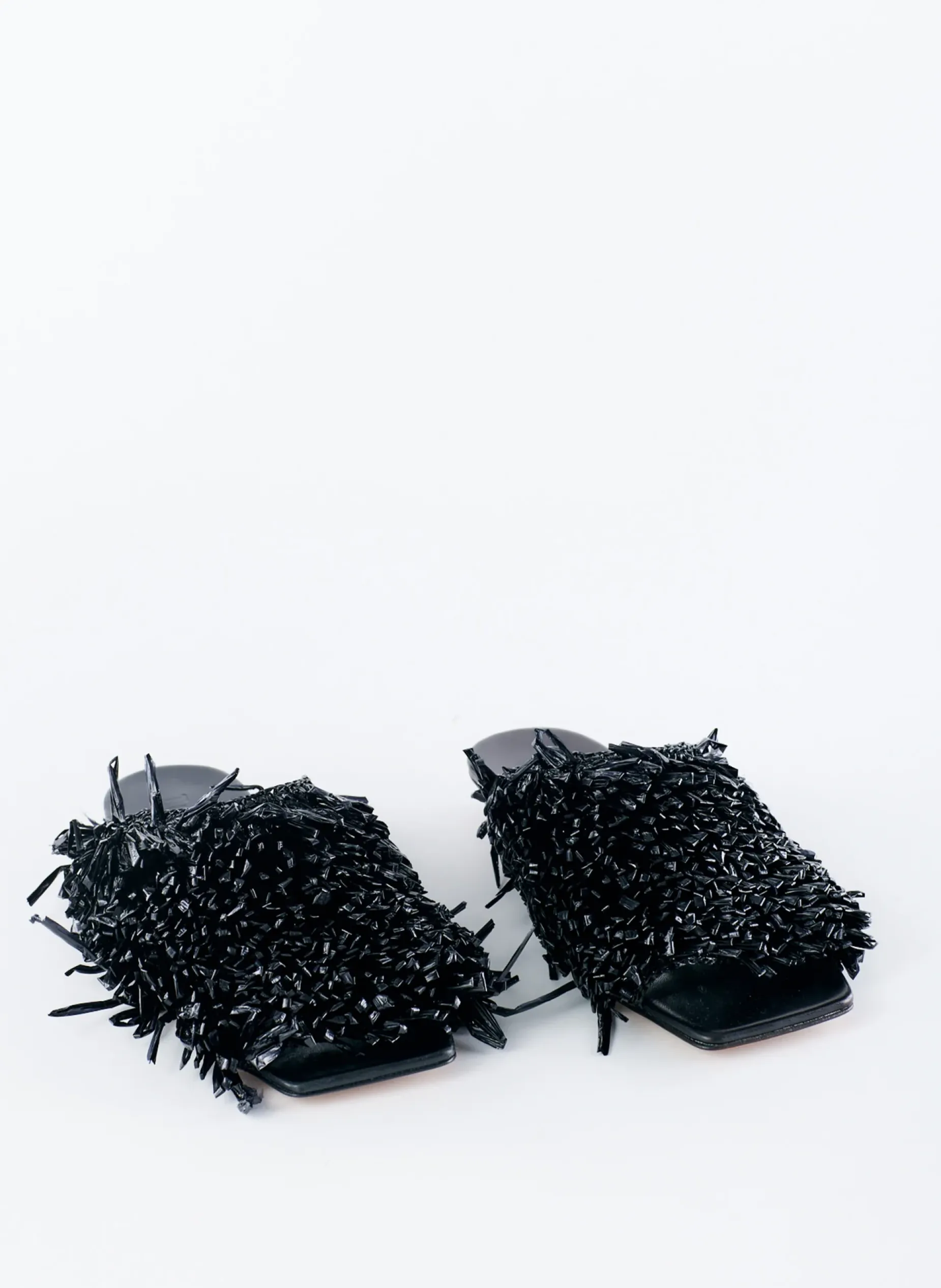 Flats>Tibi Woodward Raffia Flat Black