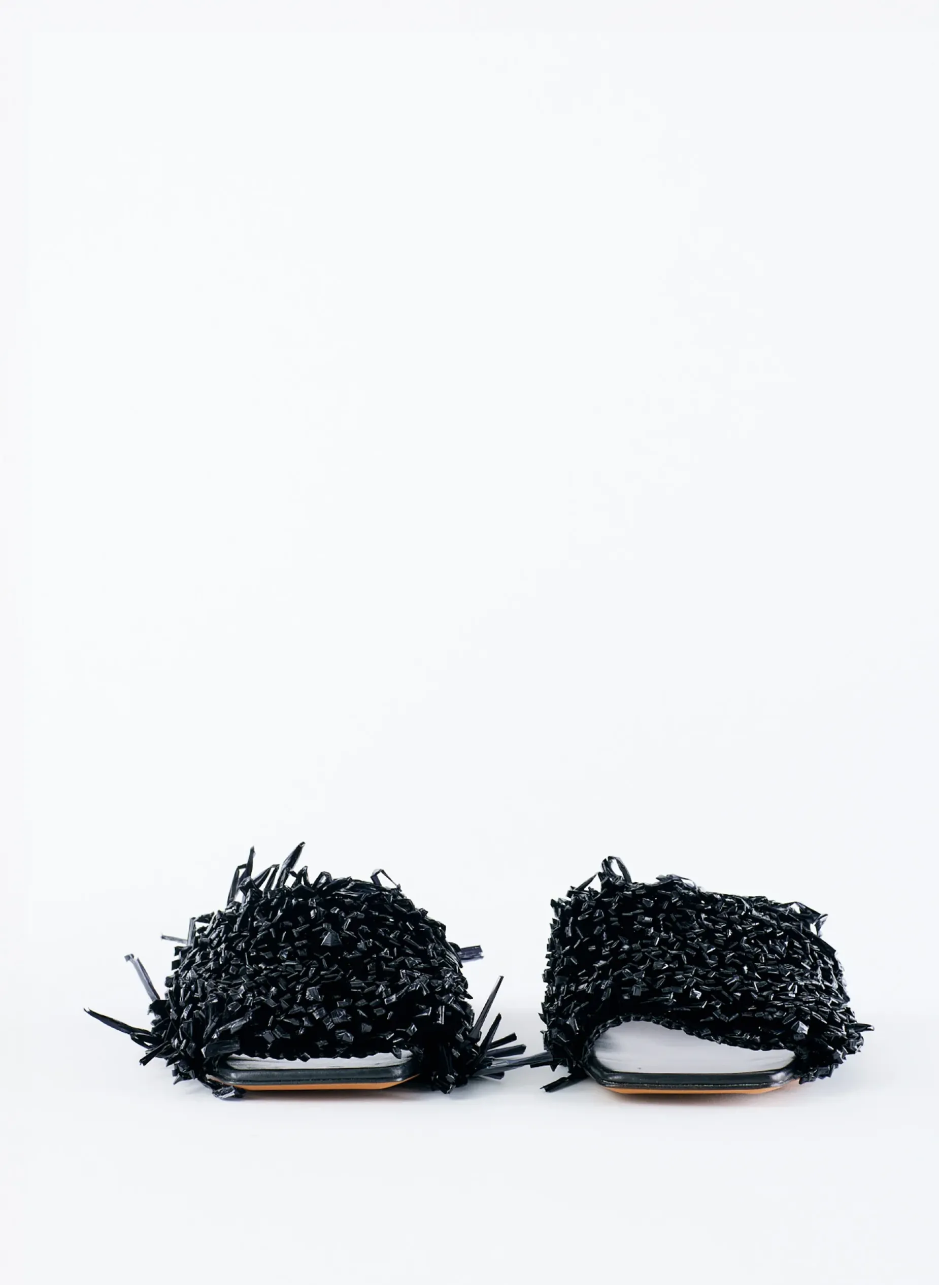 Flats>Tibi Woodward Raffia Flat Black